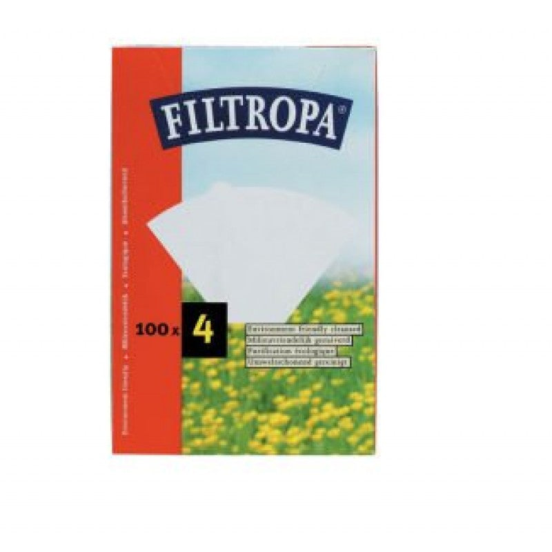 Filtropa White Filter size 4 - فلاتر فلتروبا للقهوة الأمريكية مقاس #4 100 فلتر - EQUAL Coffee Hub